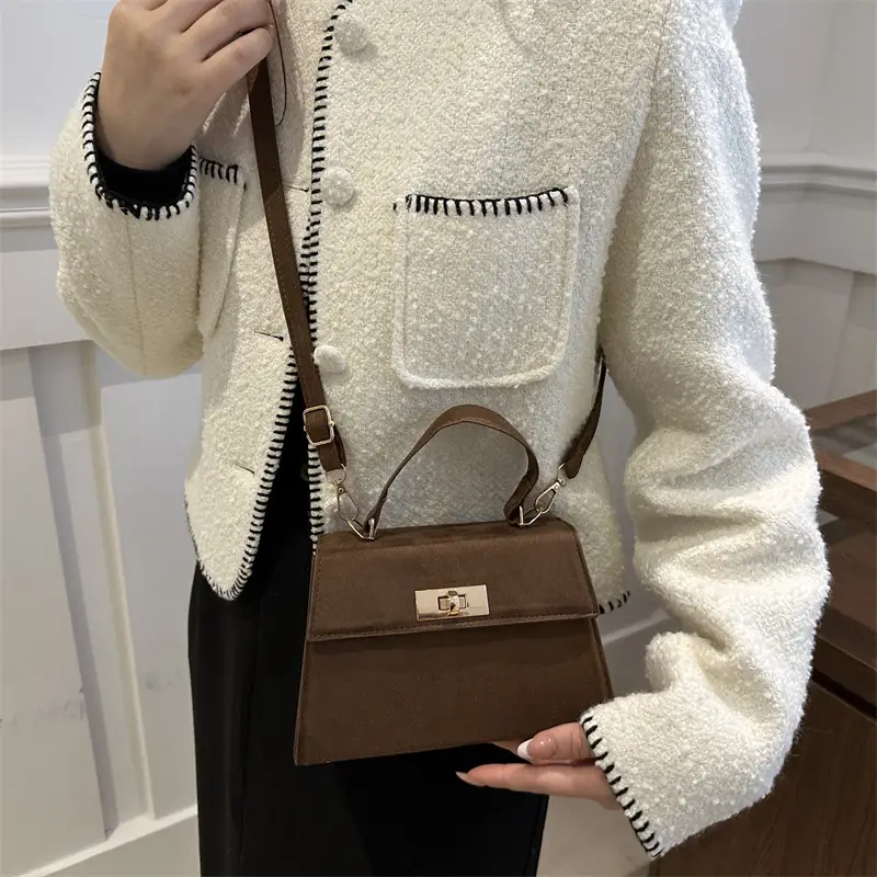 2025 Crossbody Bag Brown White Korean Style - Image 5