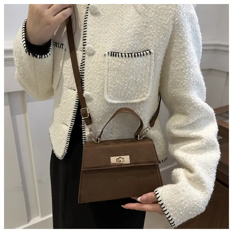 2025 Crossbody Bag Brown White Korean Style — feature 14