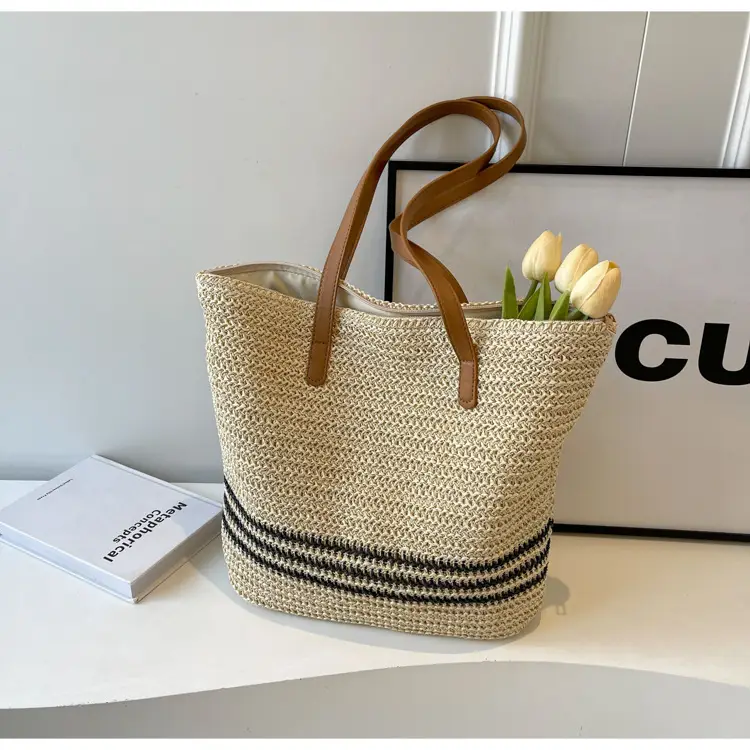Women Straw Bag Large Capacity Casual Shoulder Bag — feature 13