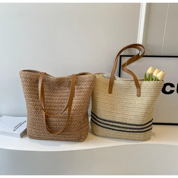 Women Straw Bag Large Capacity Casual Shoulder Bag — feature 14