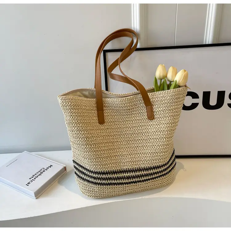 Women Straw Bag Large Capacity Casual Shoulder Bag — feature 15