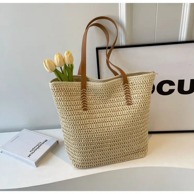 Women Straw Bag Large Capacity Casual Shoulder Bag — feature 18