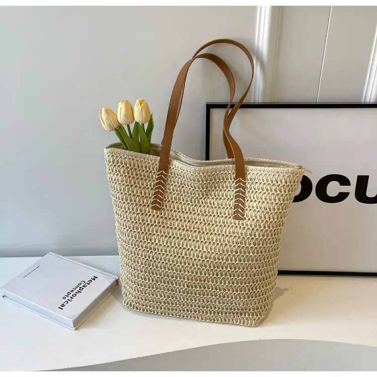 Women Straw Bag Large Capacity Casual Shoulder Bag — feature 19