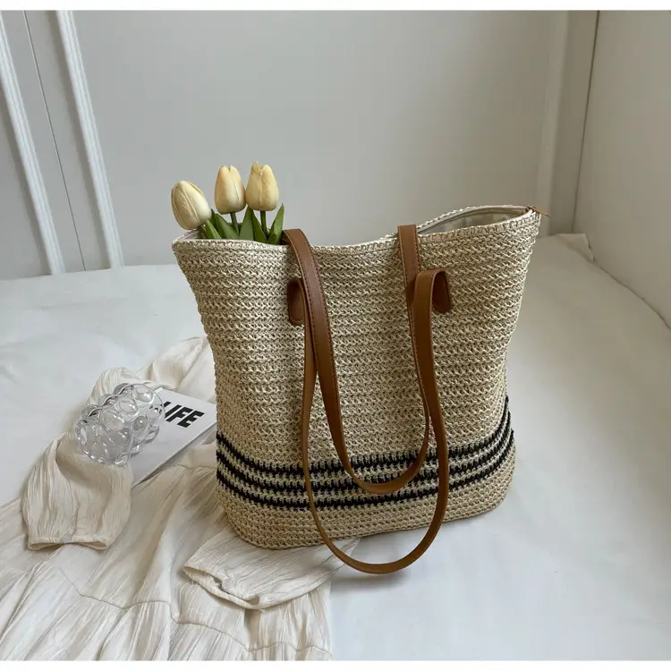 Women Straw Bag Large Capacity Casual Shoulder Bag — feature 20