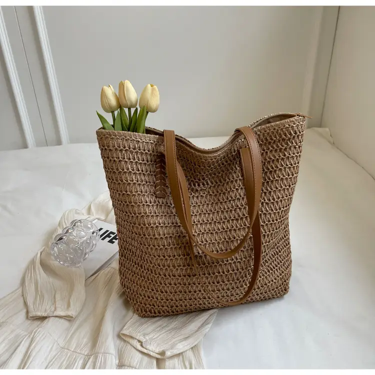 Women Straw Bag Large Capacity Casual Shoulder Bag — feature 21