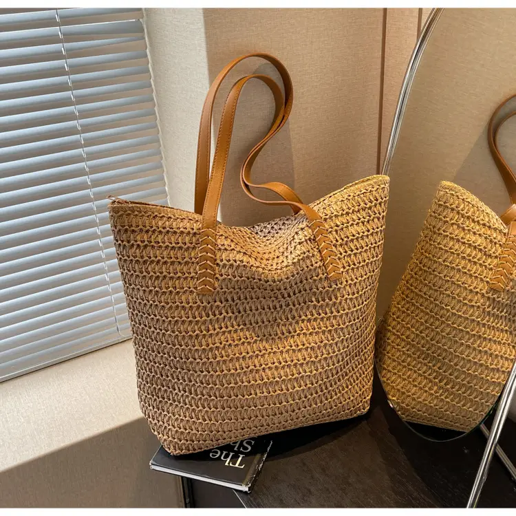 Women Straw Bag Large Capacity Casual Shoulder Bag — feature 24