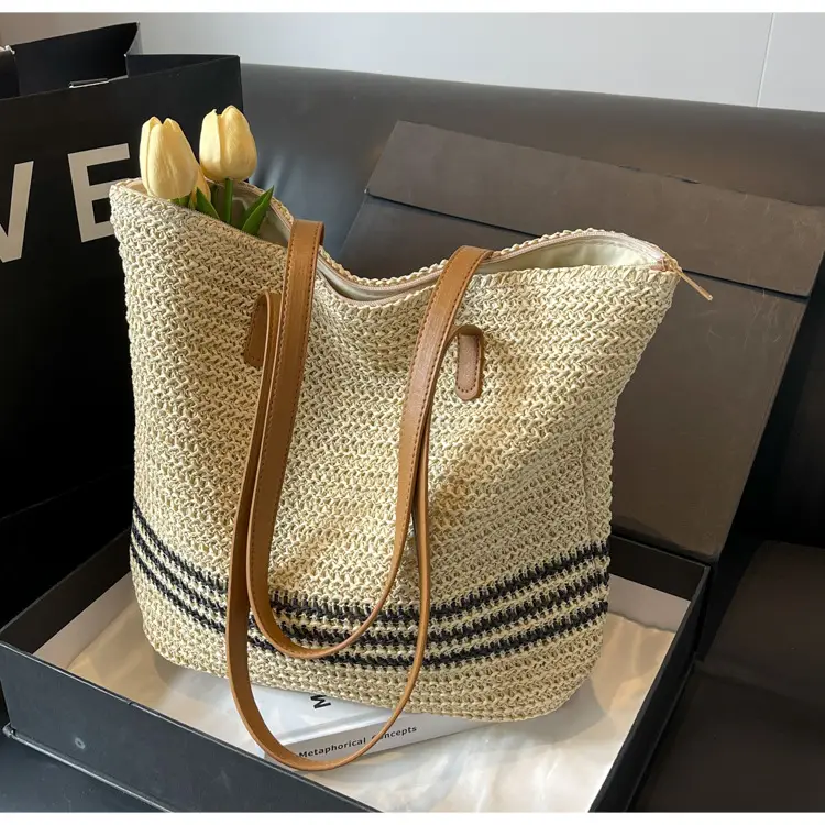 Women Straw Bag Large Capacity Casual Shoulder Bag — feature 25