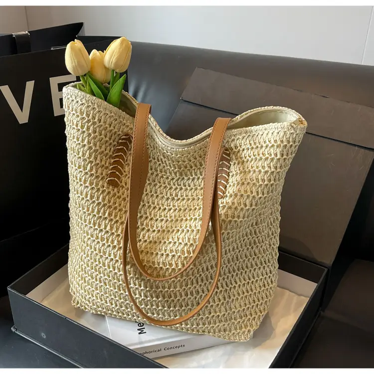 Women Straw Bag Large Capacity Casual Shoulder Bag — feature 28