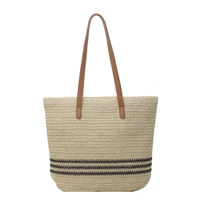 Women Straw Bag Large Capacity Casual Shoulder Bag