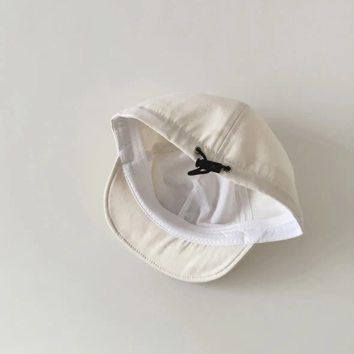 White Baby Cap with Logo for Boys Sun Hat - Image 8