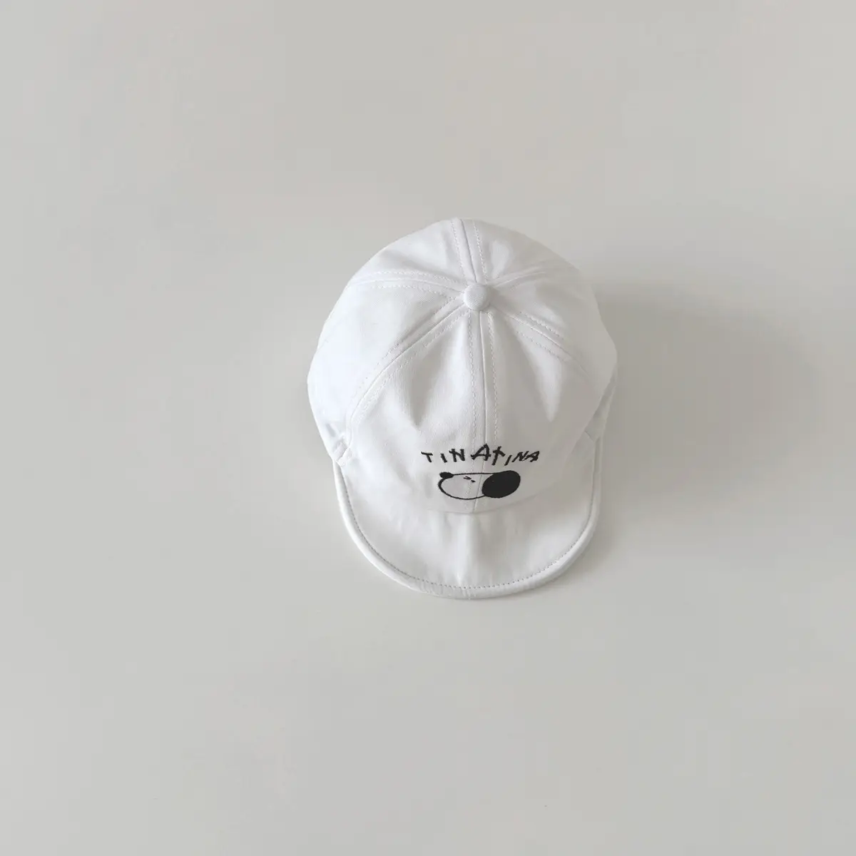 White Baby Cap with Logo for Boys Sun Hat - Image 4