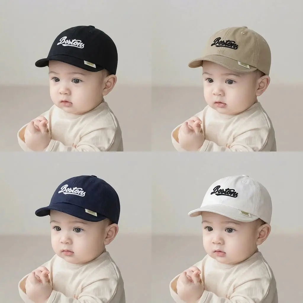 Kids Baseball Cap Beige Inspiration Embroidered - Image 7