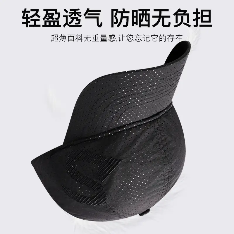 Men's Black Embroidered Perforated Baseball Cap - Image 9