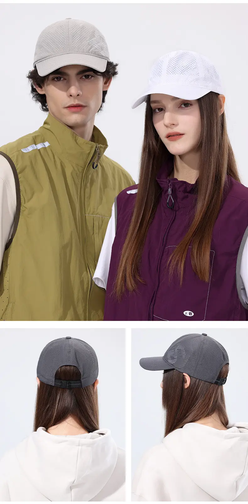 Men's Black Embroidered Perforated Baseball Cap — feature 10