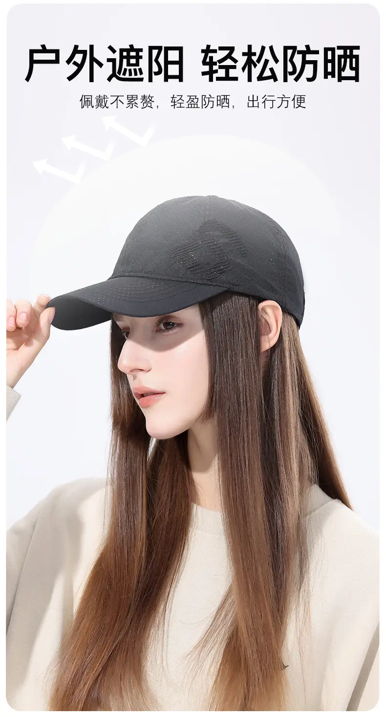Men's Black Embroidered Perforated Baseball Cap — feature 3