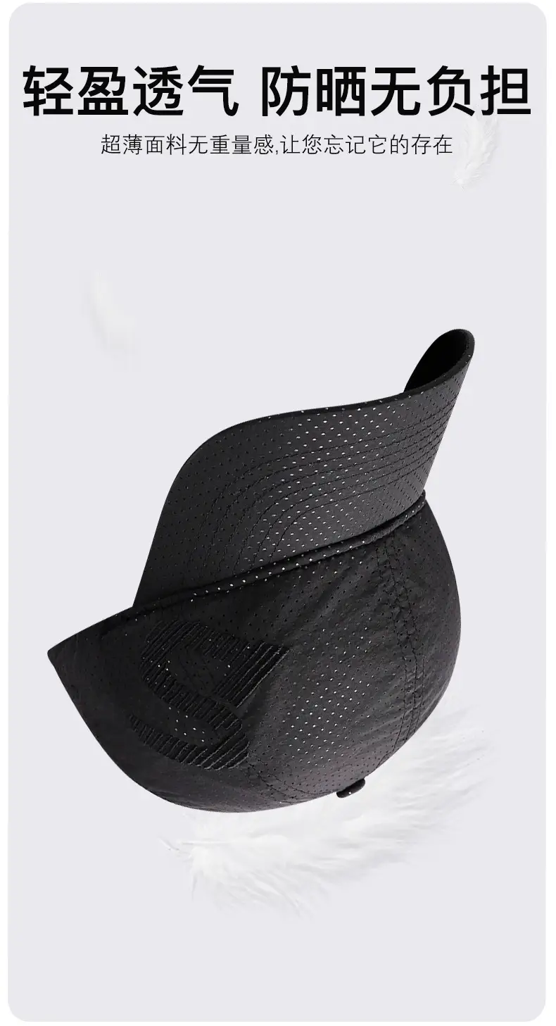 Men's Black Embroidered Perforated Baseball Cap — feature 5