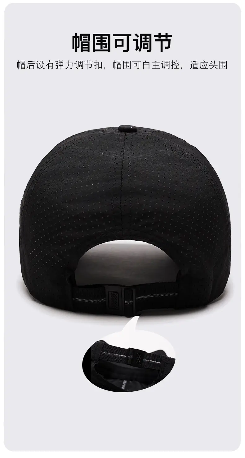 Men's Black Embroidered Perforated Baseball Cap — feature 8