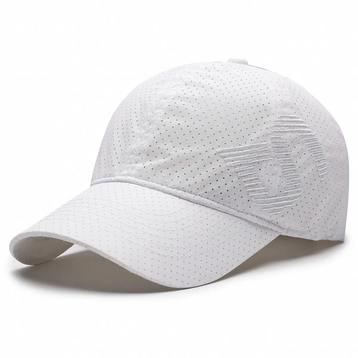 Men's Black Embroidered Perforated Baseball Cap - Image 2
