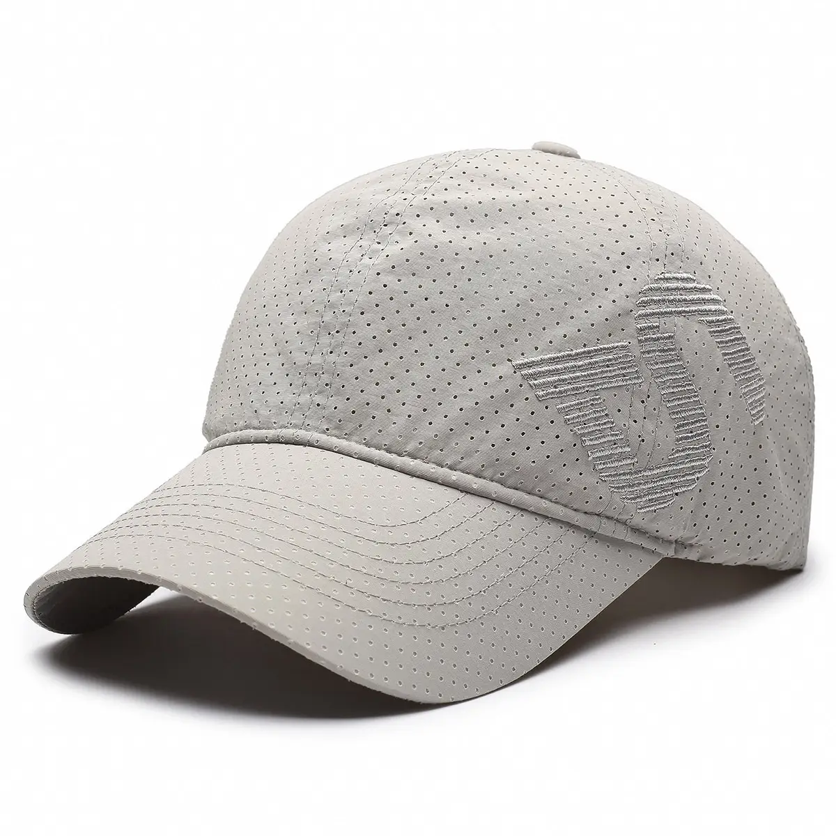 Men's Black Embroidered Perforated Baseball Cap - Image 6