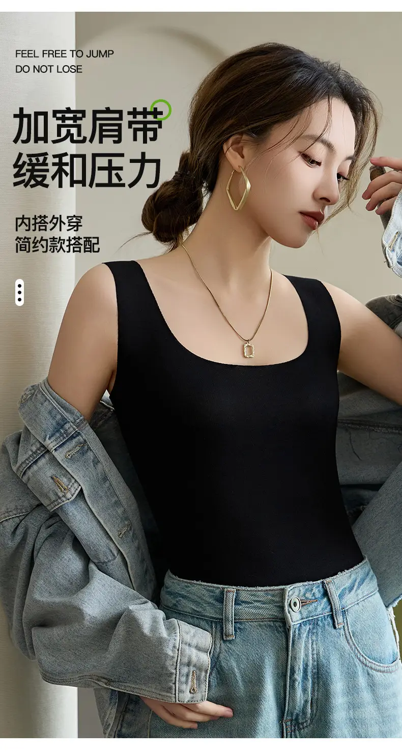 Modal Camisole for Women, Wide Strap Knit Undershirt, Plus Size, Suitable for Layering or Wearing Alone, Sleeveless Top, Thin, Exclusively for Cross-Border Sales — feature 13