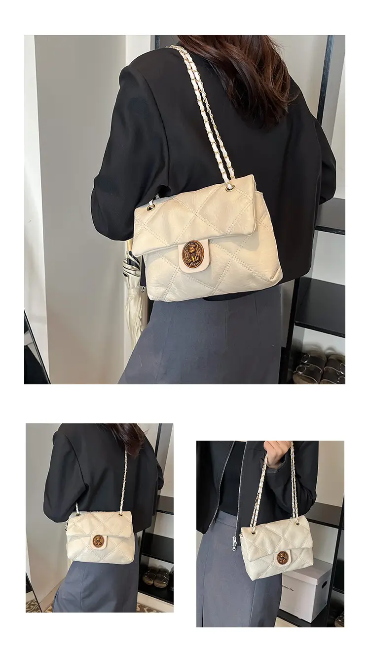 Women Rhomboid Chain Crossbody Bag Black 2025 — feature 14