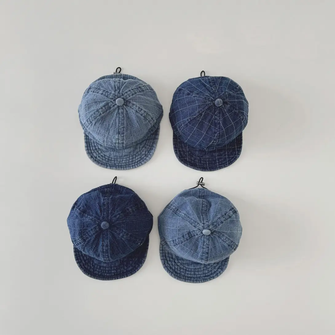 Blue Plaid Cowboy Hat for Kids Spring Autumn 2025 - Image 6