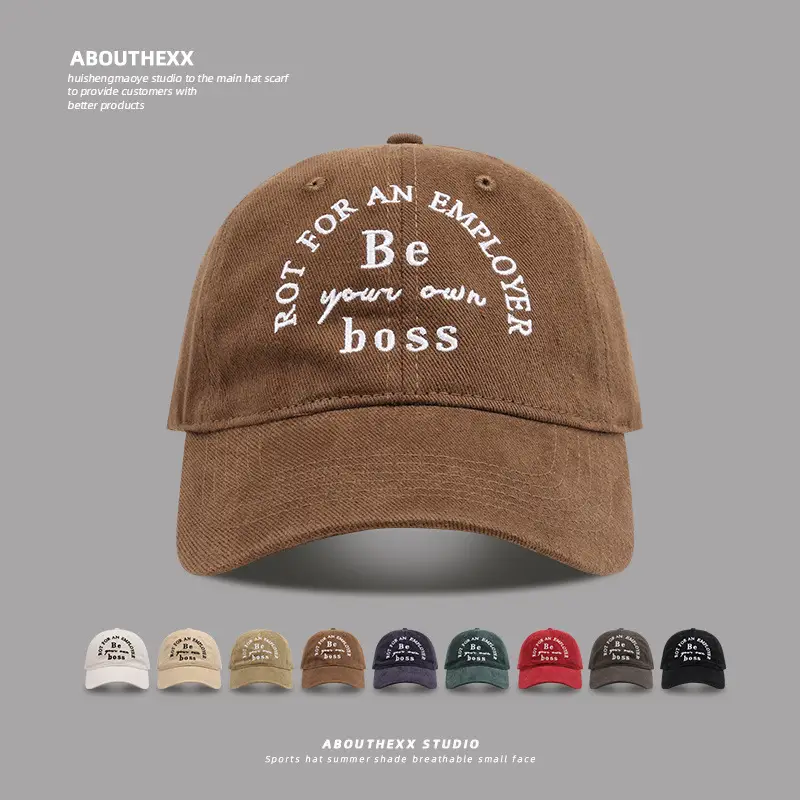 American-style Black Embroidered Cap for Women Men - Image 10