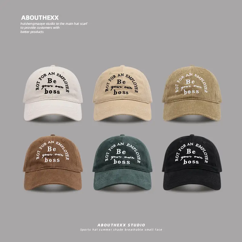 American-style Black Embroidered Cap for Women Men - Image 11