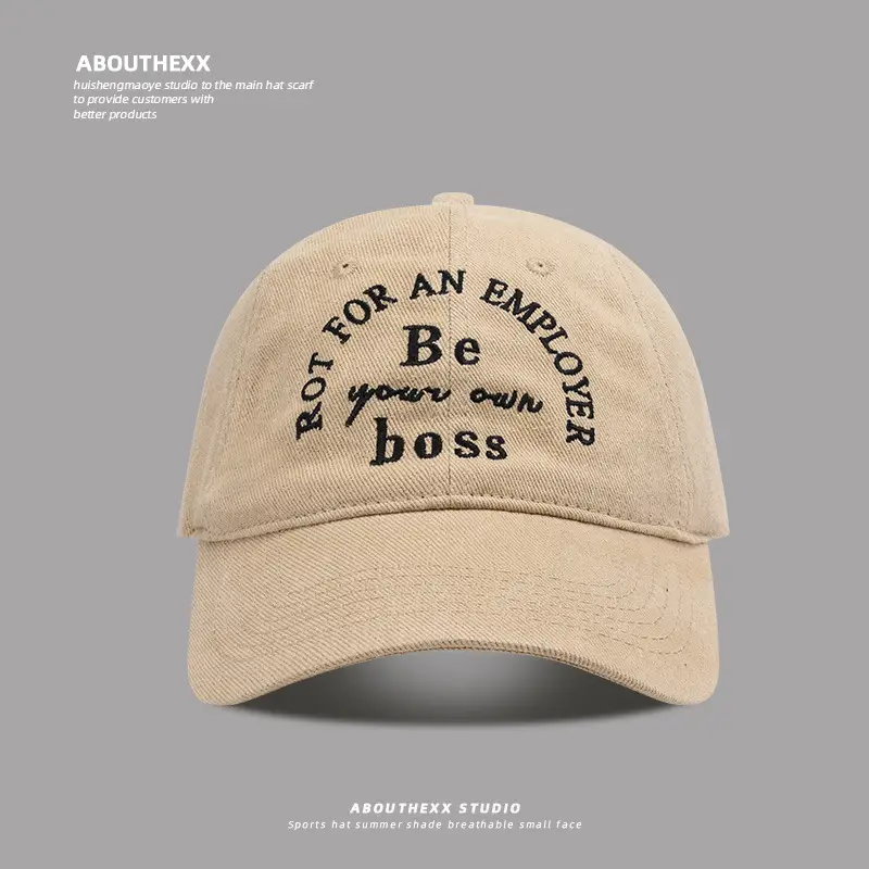 American-style Black Embroidered Cap for Women Men - Image 2