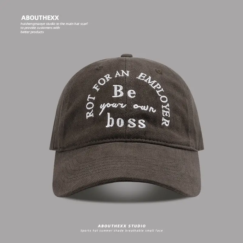 American-style Black Embroidered Cap for Women Men - Image 6