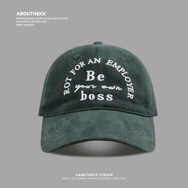 American-style Black Embroidered Cap for Women Men - Image 7