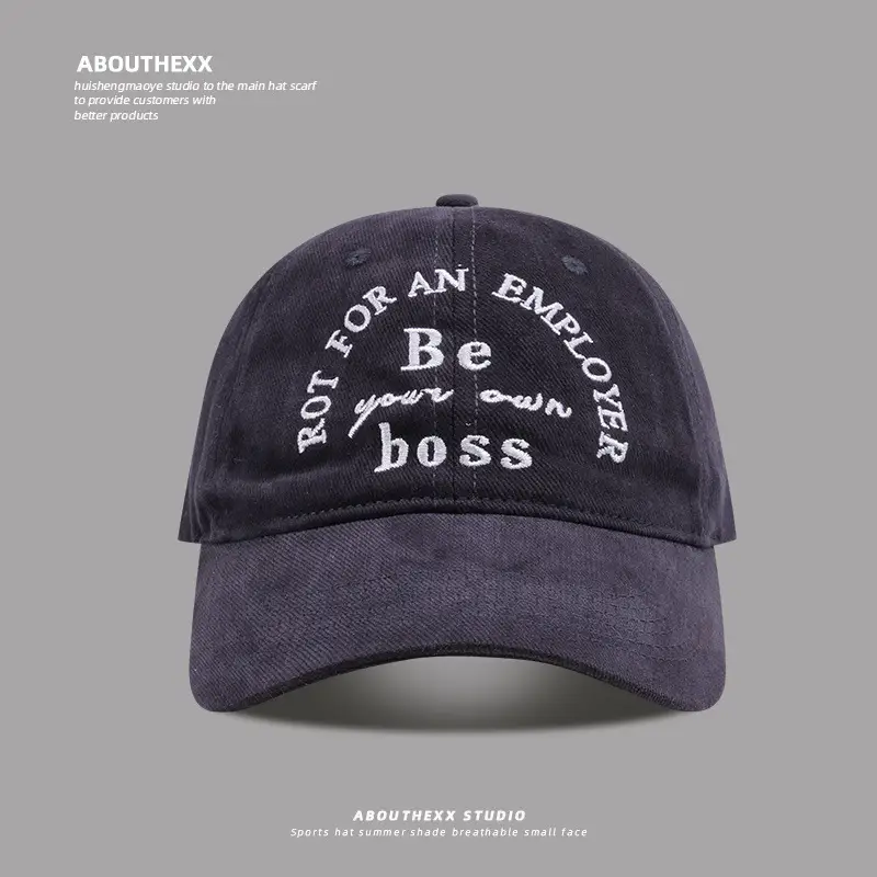 American-style Black Embroidered Cap for Women Men - Image 8