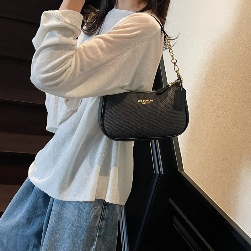 Women's 1-Shoulder Textured Brown Handbag - Image 7