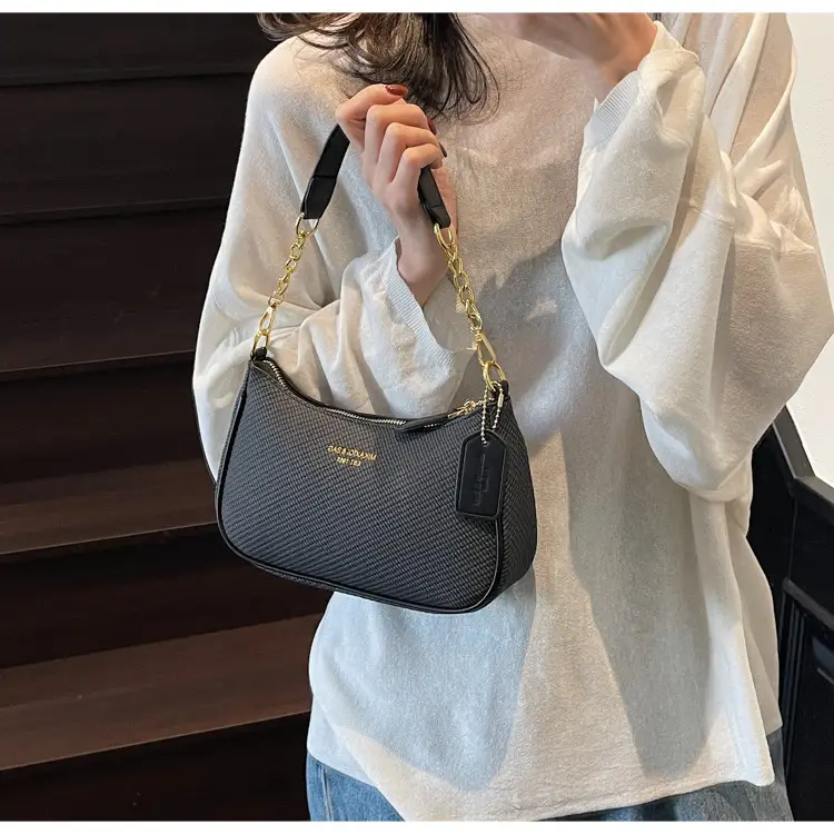 Women's 1-Shoulder Textured Brown Handbag — feature 17