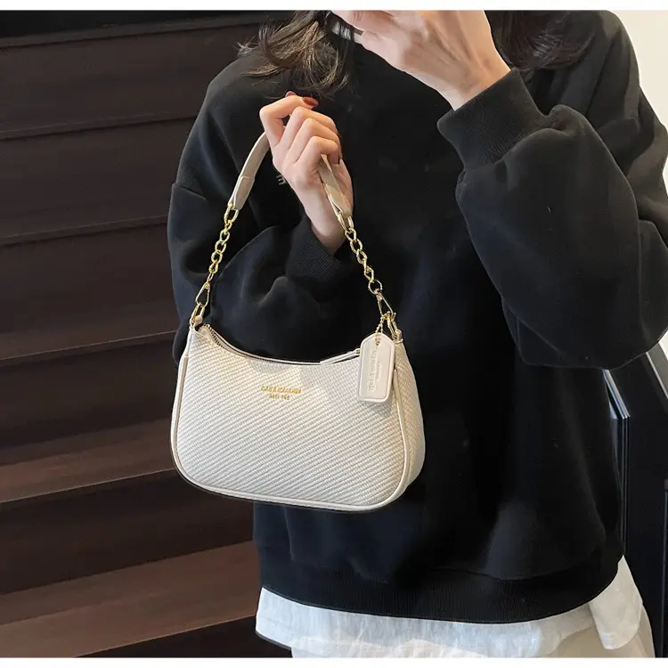 Women's 1-Shoulder Textured Brown Handbag — feature 22