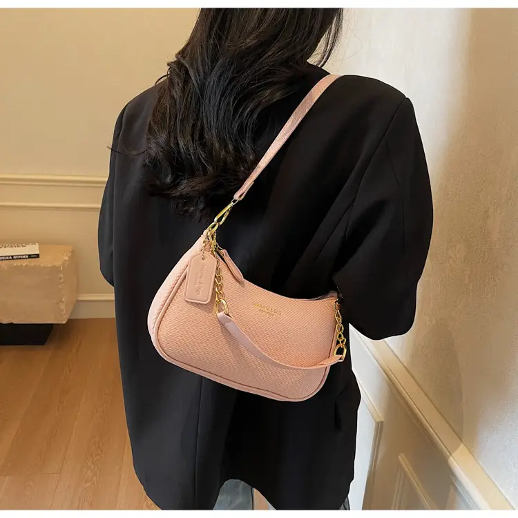 Women's 1-Shoulder Textured Brown Handbag — feature 25