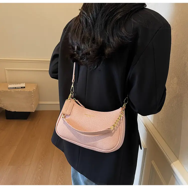 Women's 1-Shoulder Textured Brown Handbag — feature 29
