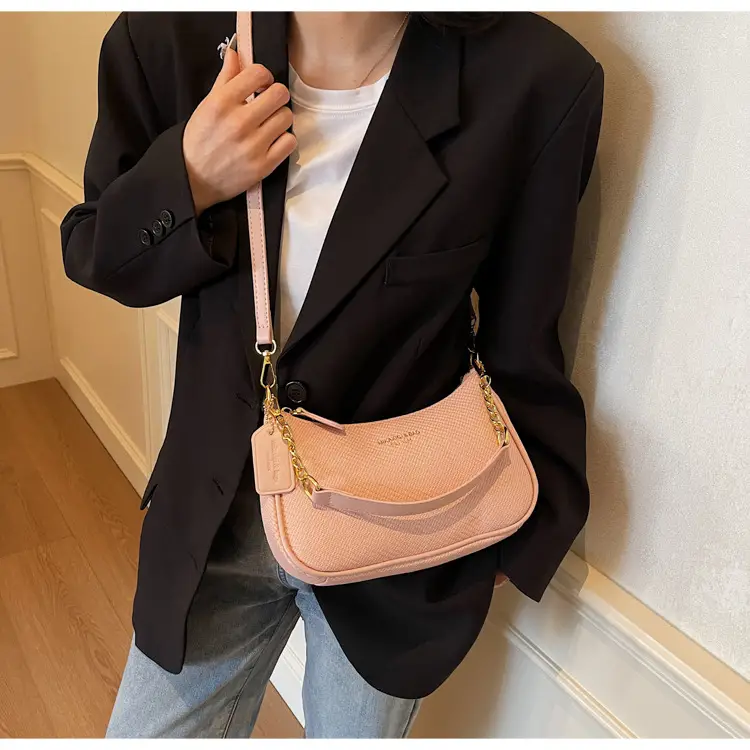 Women's 1-Shoulder Textured Brown Handbag — feature 31