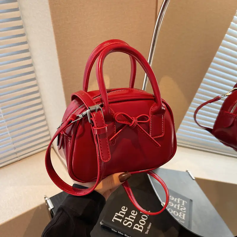 Light Cream Korean Style Bow Shoulder Crossbody Bag