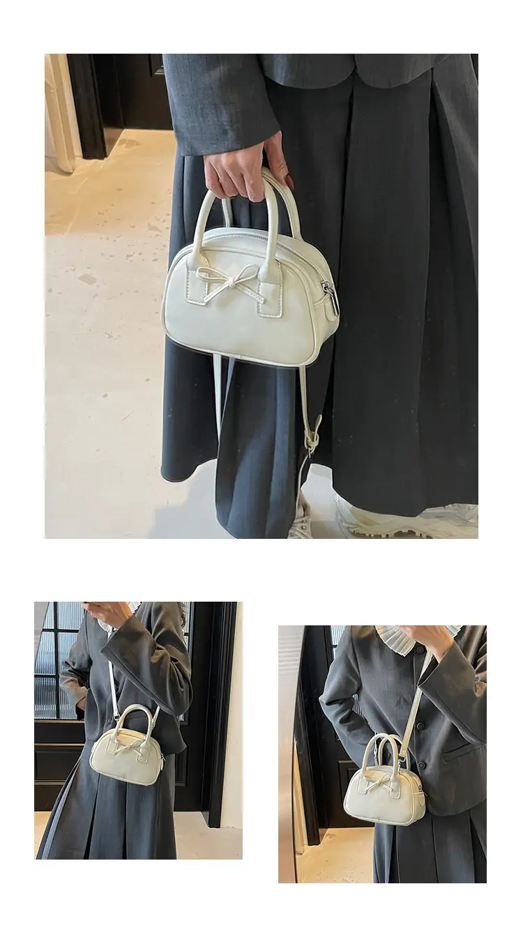 Light Cream Korean Style Bow Shoulder Crossbody Bag — feature 13