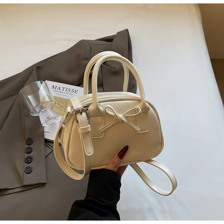 Light Cream Korean Style Bow Shoulder Crossbody Bag — feature 17