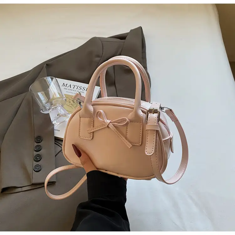 Light Cream Korean Style Bow Shoulder Crossbody Bag — feature 20