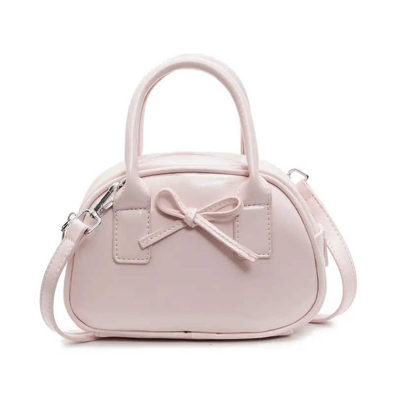 Light Cream Korean Style Bow Shoulder Crossbody Bag