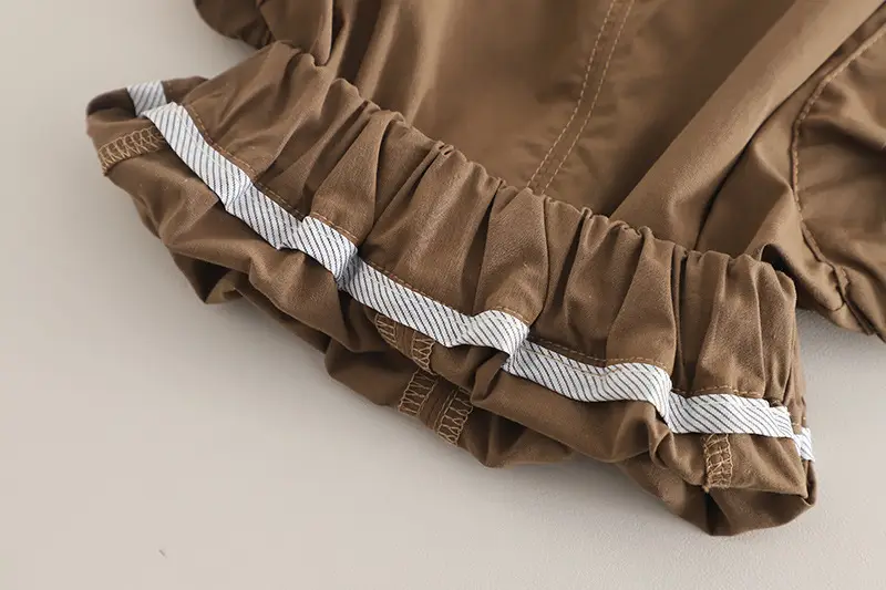 2025 Summer Boys Cotton T-Shirt Shorts Set Brown White — feature 19