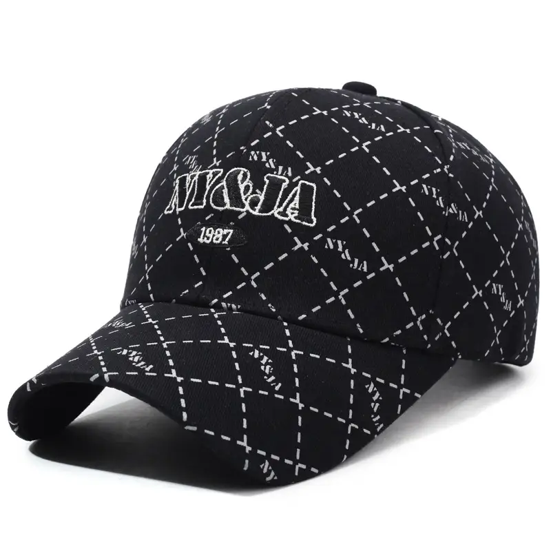 Beige Embroidered Baseball Cap for Men Women Spring Autumn