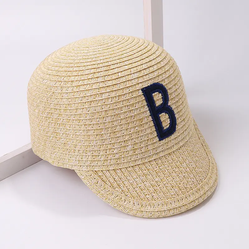 New Straw Letter Cap for Men Women Summer Travel Sunshade Hat