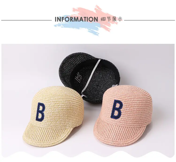 New Straw Letter Cap for Men Women Summer Travel Sunshade Hat — feature 6