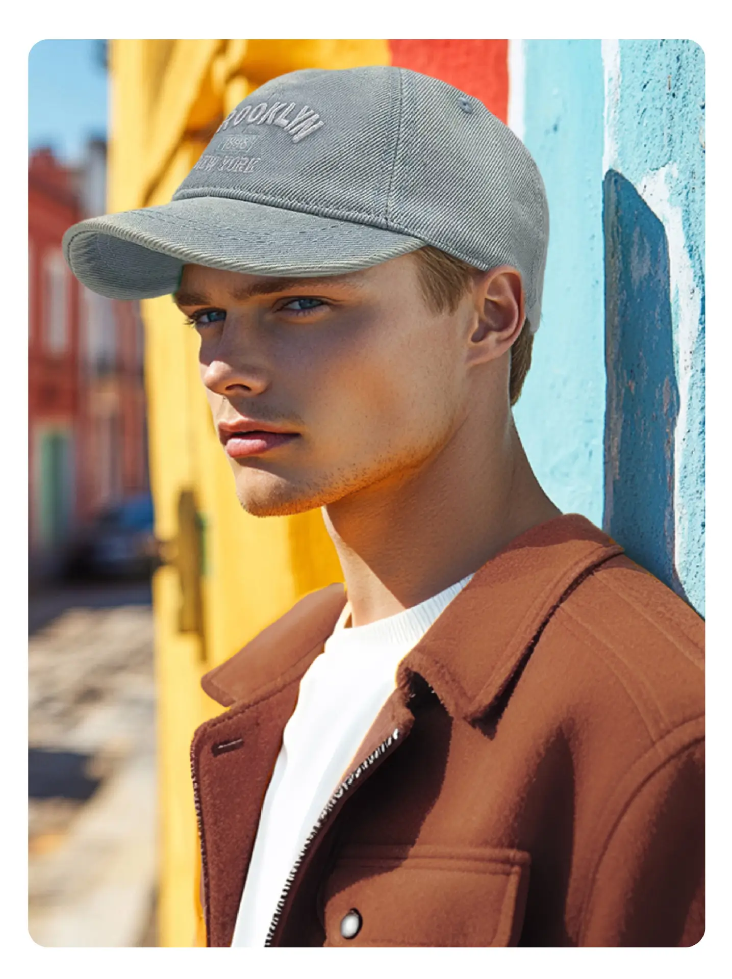 Men's Blue Brooklyn Embroidered Baseball Cap — feature 4