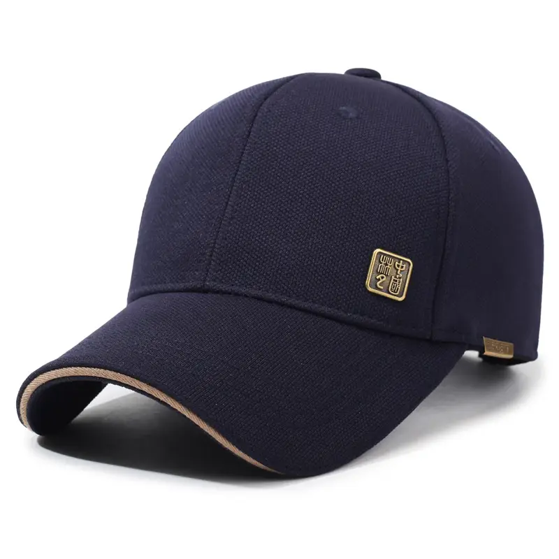 Men's Black Guofeng Baseball Cap with Gold Logo - Image 3