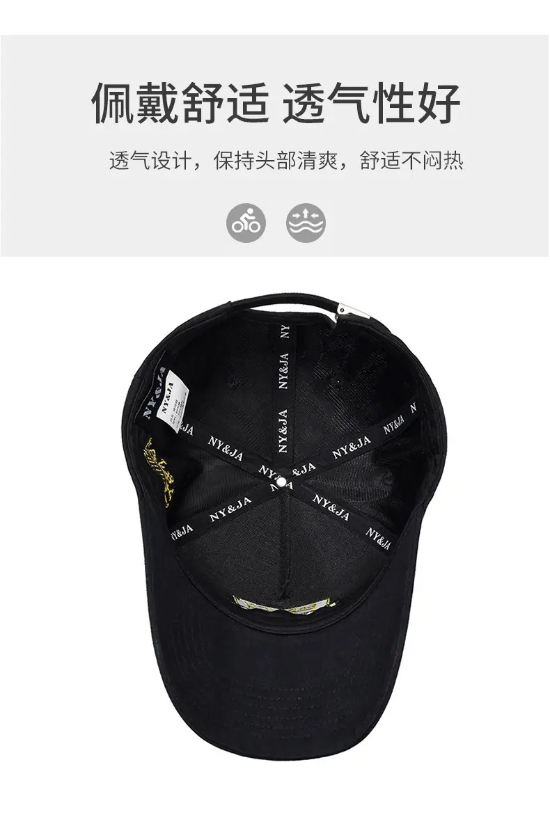 Men's Black Embroidered Cap NY&JA Fashion 1985 — feature 5